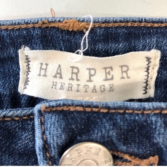 Harper Heritage High RiseDistressed Straight Frayed Hem Jeans size 27 - Picture 8 of 11